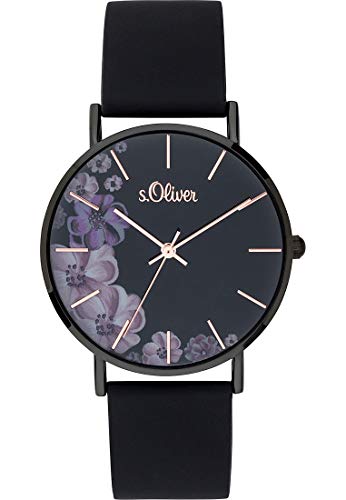 s.Oliver Damen Analog Quarz Uhr mit Silikon Armband SO-3708-PQ - 2