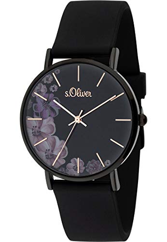 s.Oliver Damen Analog Quarz Uhr mit Silikon Armband SO-3708-PQ - 5