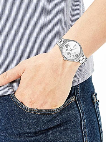 s.Oliver Time Damen Analog Quarz Uhr mit Edelstahl Armband SO-3599-MQ, silber Herzen - 4