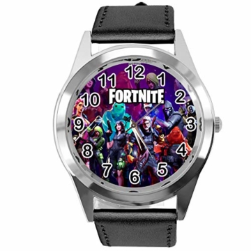 Taport® Armbanduhr für FORTNITE Fans aus Leder, Schwarz - 1