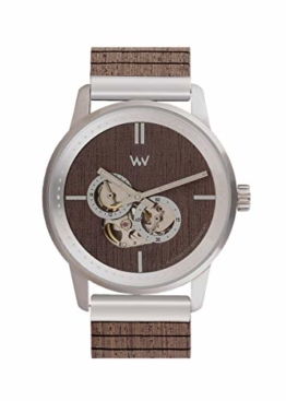 WeWood Holz Automatikuhr Foremast Automatic Silver Choco WW66001 - 1