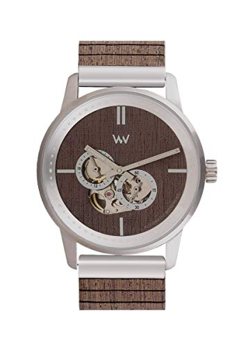 WeWood Holz Automatikuhr Foremast Automatic Silver Choco WW66001 - 1