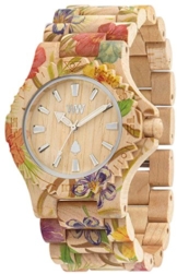 Wewood Holzuhr Date Flower Beige unisex 100% NATURAL WOOD - limited Edition - 1