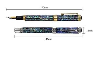 Xezo Füllfederhalter Natural Paua Abalone Schraubverschluss Platiniert No Two Stifte Alike. (Maestro Sea Shell FP-2) - 5