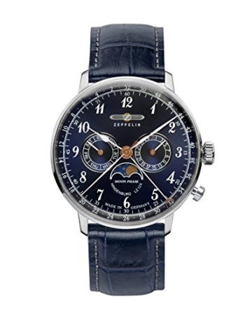 Zeppelin Unisex Chronograph Quarz Uhr mit Leder Armband 7036-3 - 1