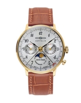 Zeppelin Unisex Chronograph Quarz Uhr mit Leder Armband 7039-1 - 1