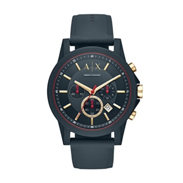 Armani Exchange Herren Analog Quarz Uhr mit Silikon Armband AX1335 - 1