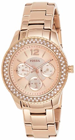 Fossil Damen Analog Quarz Uhr mit Edelstahl Armband ES3590 - 1