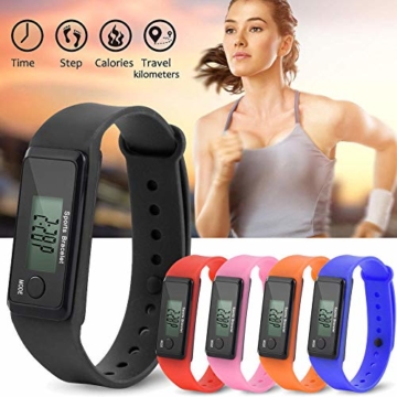 Jyuter12 Handgelenk Sport Fitness Uhr Armband Bildschirm Motion Tracker Digitale LCD Schrittzähler Laufen Schritte Kalorienzähler Armband - 6