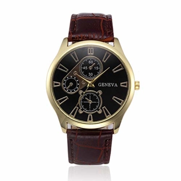 Jyuter12 Herren Gold Steel Dial Quarzuhr Herrenarmband Business Watch Sportuhr - 3