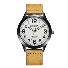 Jyuter12 Herren Leder Uhr Edelstahl Quarzuhr Herren Sportuhr - 1