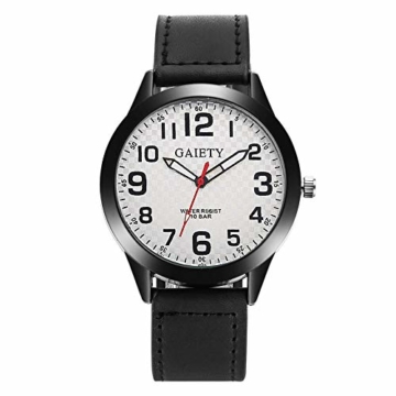 Jyuter12 Herren Leder Uhr Edelstahl Quarzuhr Herren Sportuhr - 5