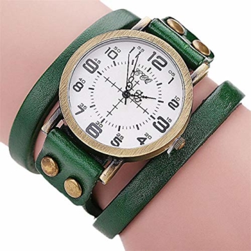 Jyuter12 Watch Lederarmbanduhr Herren Damenuhr Quarzuhr Blau - 4