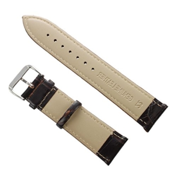 Kamenda 22mm Dunkelbraun Veritable Leder Armband mit Guertelschnalle Fuer Uhr - 4