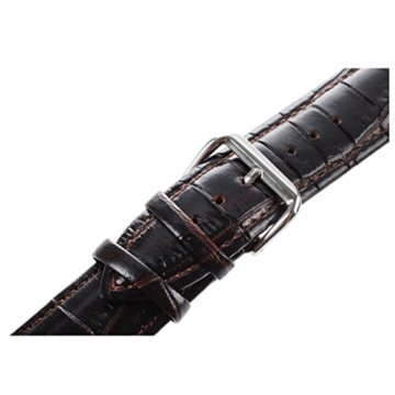 Kamenda 22mm Dunkelbraun Veritable Leder Armband mit Guertelschnalle Fuer Uhr - 5