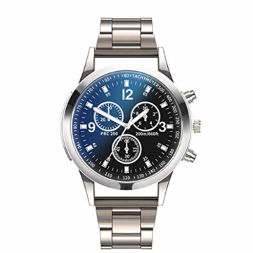 Notdark Herren Uhren Armbanduhr Edelstahl Mode Einzigartige Digital Literal Multi Layer Dial Männer Quarz Mesh GüRtel Uhr (B) - 1