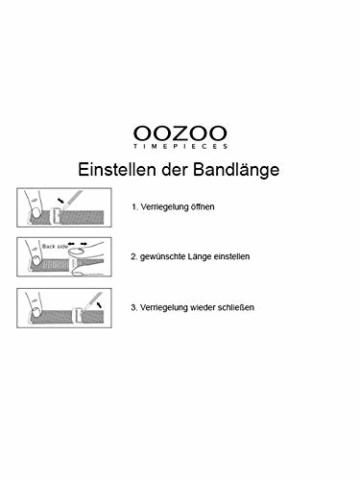 Oozoo Herrenuhr mit Milanaise Edelstahlband 48 MM Goldfarben/Silbergrau/Schwarz C10233 - 2