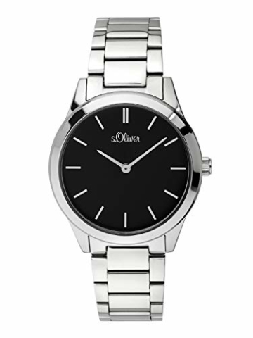 s.Oliver Damen Analog Quarz Armbanduhr mit Edelstahl Armband - 1