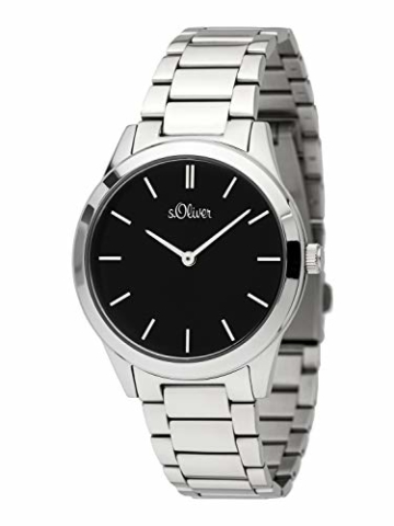 s.Oliver Damen Analog Quarz Armbanduhr mit Edelstahl Armband - 2