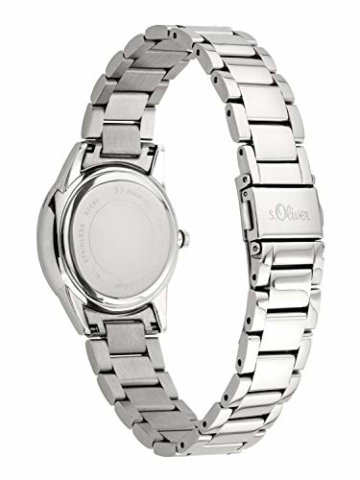 s.Oliver Damen Analog Quarz Armbanduhr mit Edelstahl Armband - 3