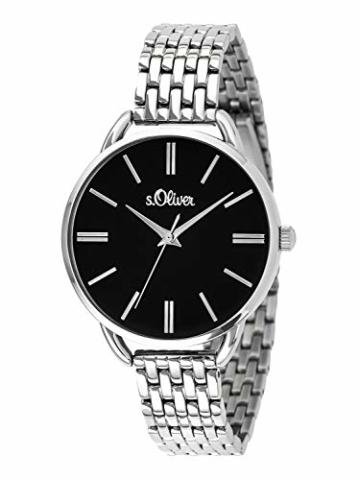 s.Oliver Damen Analog Quarz Smart Watch Armbanduhr mit Edelstahl Armband SO-3554-MQ - 2