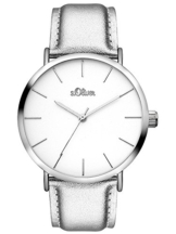 s.Oliver Damen Analog Quarz Uhr mit Leder Armband SO-3509-LQ - 1
