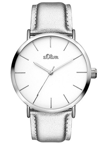 s.Oliver Damen Analog Quarz Uhr mit Leder Armband SO-3509-LQ - 1