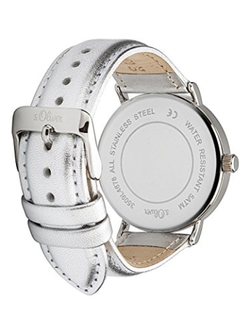 s.Oliver Damen Analog Quarz Uhr mit Leder Armband SO-3509-LQ - 4