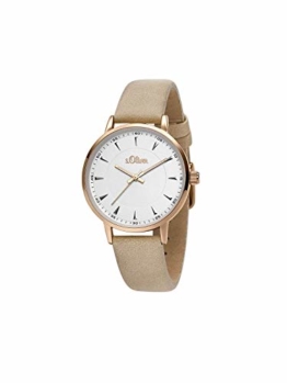 s.Oliver Damen Analog Quarz Uhr mit Leder Armband SO-3730-LQ - 1