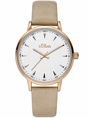s.Oliver Damen Analog Quarz Uhr mit Leder Armband SO-3730-LQ - 2