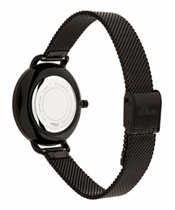 s.Oliver Damen-Armbanduhr Analog Quarz Edelstahl (Schwarz) SO-3664-MQ - 3