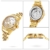 Binlun Damen-Armbanduhr Hand Besetzt mit Diamanten Rosen-Design Automatik-Uhrwerk Gold Zwei Zeiger Wasserdicht Perlmutt-Zifferblatt - 2