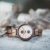 Branvon Domea Holzuhr für Damen - Armbanduhr Analog Uhr - Quarzuhr mit Chronographen und Saphirglas aus dunklem Walnussholz und echtem Marmor - Damenuhren - 4