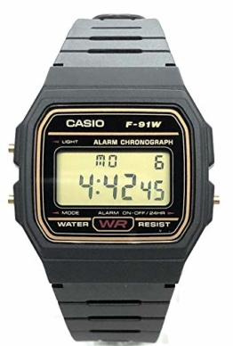 CASIO Herren Digital Uhr mit Harz Armband F-91WG-9QEF - 1