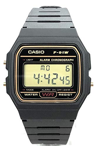 CASIO Herren Digital Uhr mit Harz Armband F-91WG-9QEF - 1