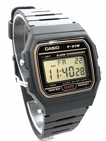 CASIO Herren Digital Uhr mit Harz Armband F-91WG-9QEF - 3