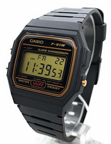 CASIO Herren Digital Uhr mit Harz Armband F-91WG-9QEF - 4