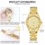 Prince Gera 18 Karat vergoldete Damenuhren Automatikdiamant Mechanikuhr Kalenderuhr mit goldenem Kristallkleid Armbanduhren für Damen - 5