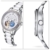 Prince Gera Damenuhr Keramik automatische Diamanten Kleid Armbanduhr für Damen Geschenk (Silber) - 4
