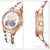 Prince Gera Damenuhr Keramik automatische Diamanten Kleid Armbanduhr für Damen Geschenk (Rose Gold) - 4