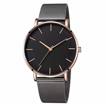 Herrenuhr Simple Quartz Watch Edelstahl Zifferblatt Mesh Belt Casual Watch Geschenk - 3