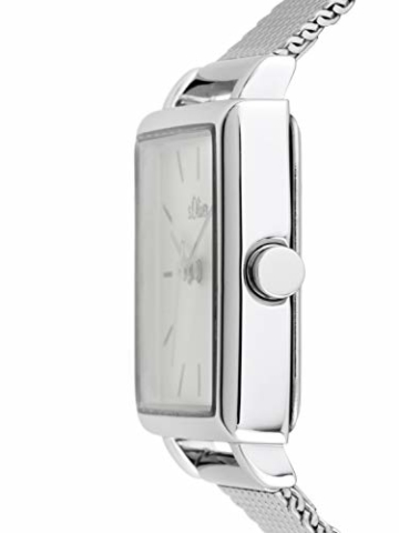 s.Oliver Damen Analog Quarz Uhr mit massives Edelstahl Armband SO-3710-MQ - 3