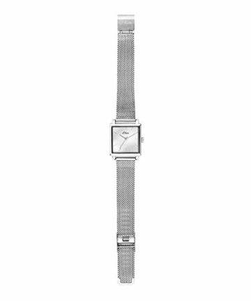 s.Oliver Damen Analog Quarz Uhr mit massives Edelstahl Armband SO-3710-MQ - 5