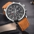 Chronograph Sport Herren Top Brand Man Uhren Quarz Braun - 3