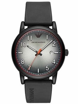 Emporio Armani Herren Analog Quarz Uhr mit Gummi Armband AR11176 - 1