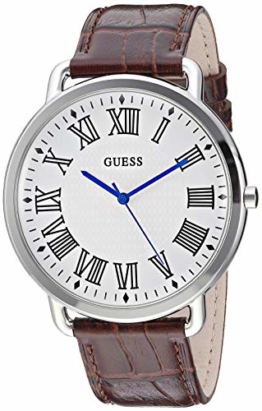 Guess Herren-Armbanduhr, Quarz, Edelstahl und Leder, Farbe: Braun (Modell: U1164G1) - 1