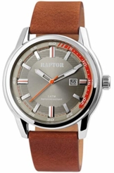 Raptor Herren-Uhr Echt Leder Armband Leuchtende Zeiger Analog Quarz RA20287 (braun/beige) - 1