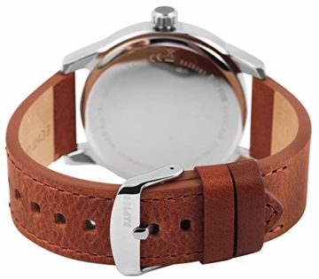 Raptor Herren-Uhr Echt Leder Armband Leuchtende Zeiger Analog Quarz RA20287 (braun/beige) - 3