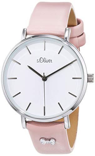 s.Oliver Damen Analog Quarz Uhr mit Leder Armband SO-3748-LQ - 1