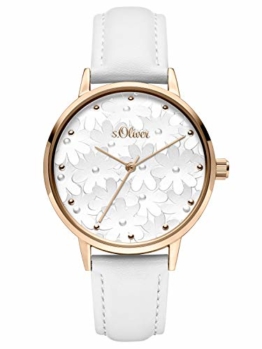 s.Oliver Damen Analog Quarz Uhr mit Leder Armband SO-3787-LQ - 1